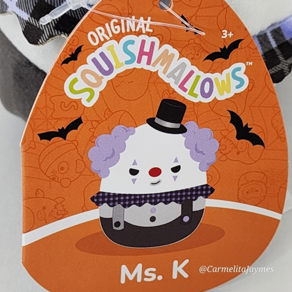 🎃 MS. K 🤡 5" Black & Purple Clown Halloween 2024 Original Squishmallow ☆ NWT ☆ - Picture 3 of 8